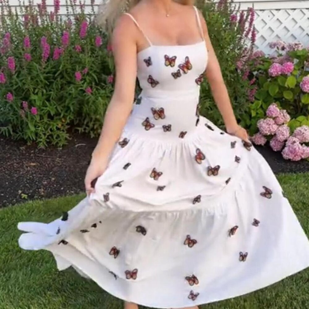 Agua Bendita Lima Butterfly Maxi Dress